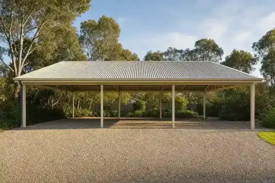 Triple carport with three vehicle bays in Perth, Colorbond steel structure